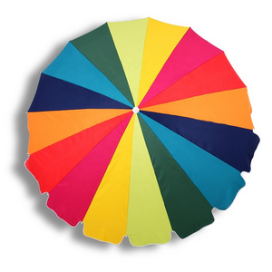 6ft Rainbow Beach Umbrella Sunshade with Tilt