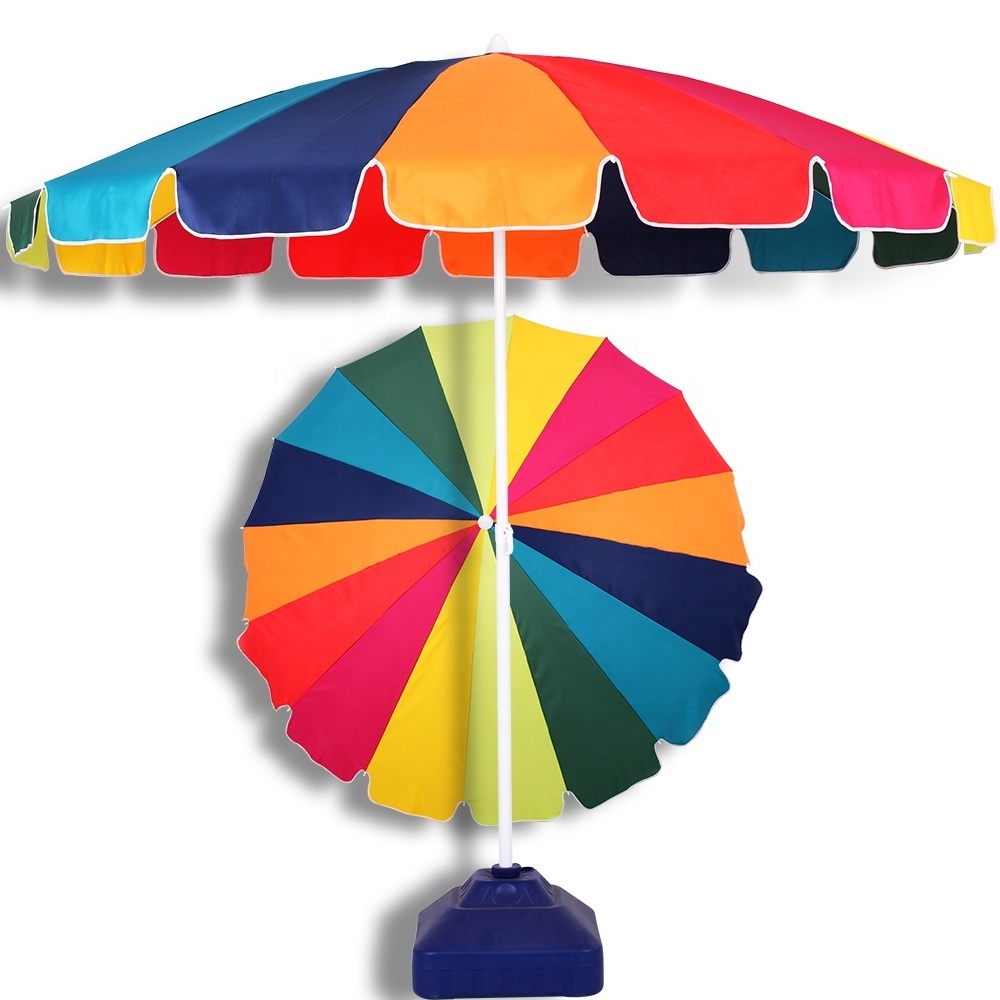 6ft Rainbow Beach Umbrella Sunshade with Tilt