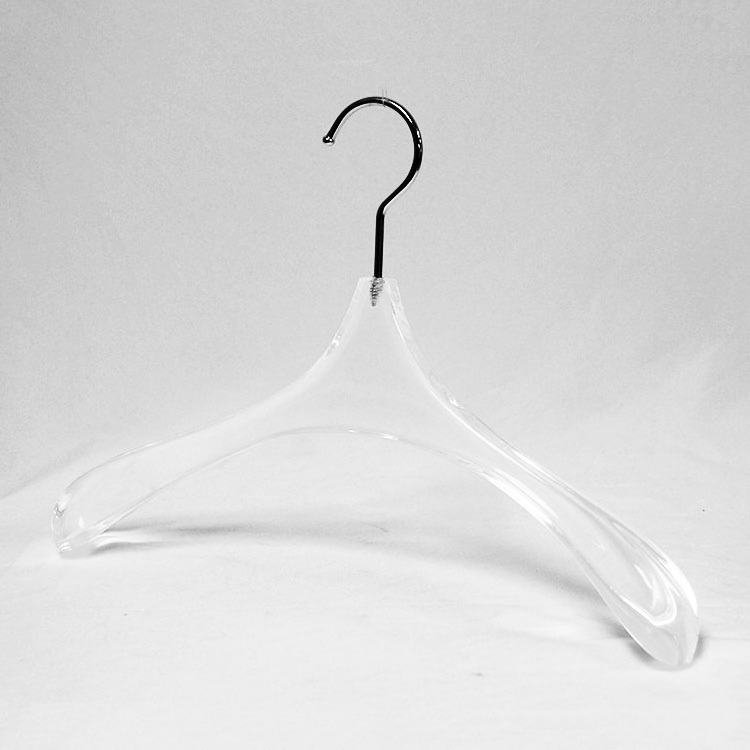 Factory Price Clear Acrylic Clothes and pant Hangers with Gold hook and golden pants rack