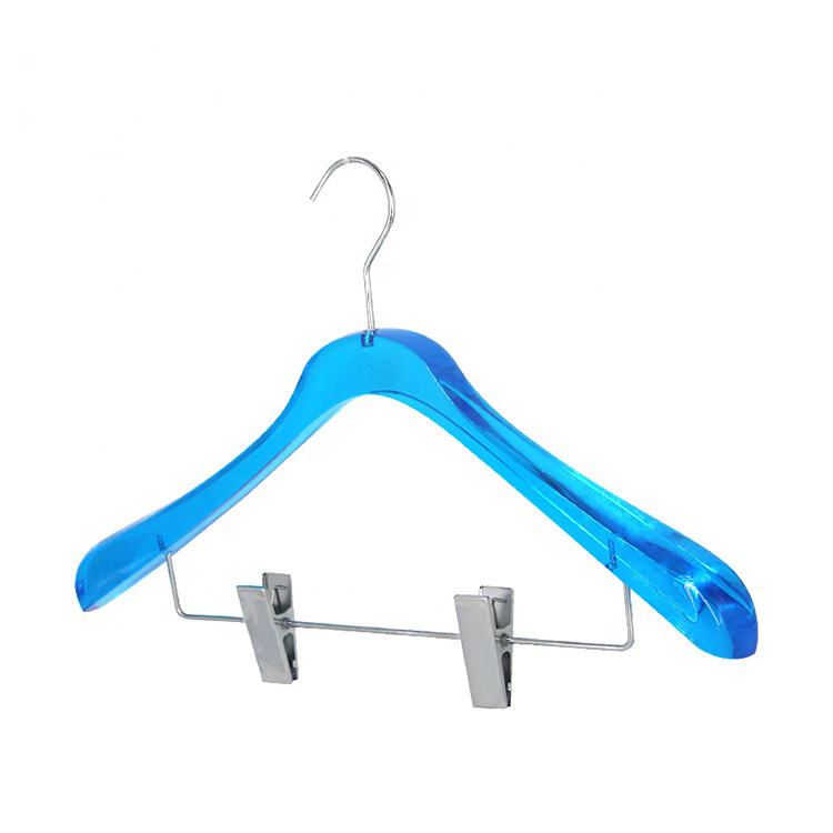 Free Sample Cheap Customized Logo Engraved Print Acrylic Lucite Hanger For Clothes Display Rack Aufhnger aus Acrylic