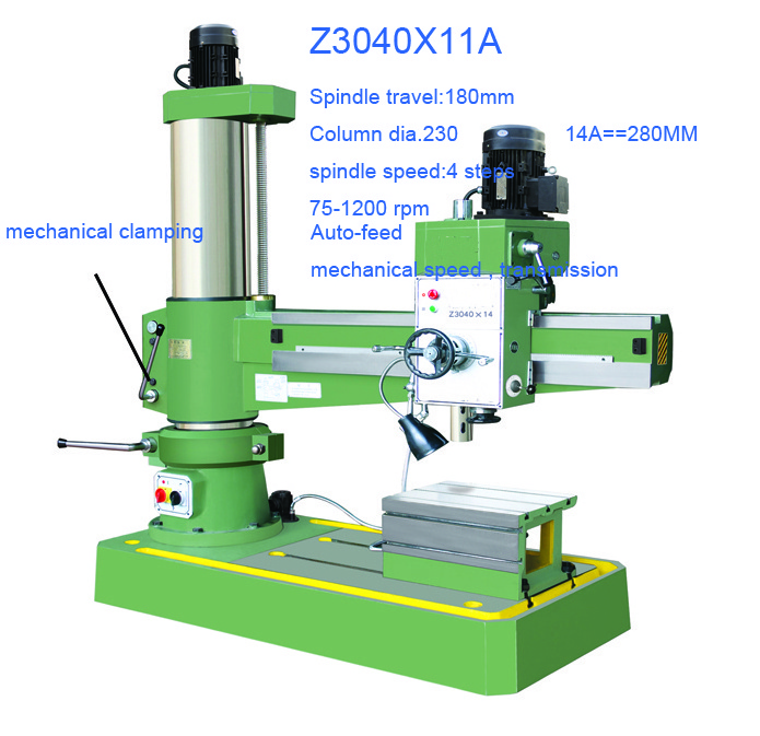 pillar type column mechanical type vertical drilling and hydraulic radial arm drilling machine