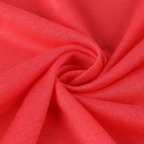 Shaoxing Textile Knitted Single Jersey 96% Viscose 4% Spandex Open End OE Spun Rayon Elastane Plain Dyed Knitted Fabric