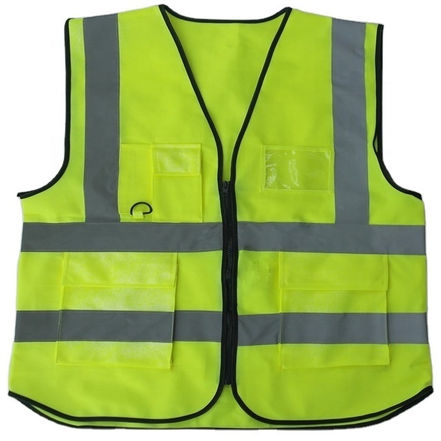 Hi Viz  Safetyt Vest with Reflective Tapes Hi Vis Vest Yellow Orange High Viz Visibility Waistcoat Safety Work Reflective