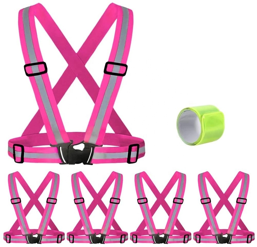 Pink color Hi Visible Reflective Vest - Reflective Running Gear for Men and Women for Night Running, Biking, Walking.