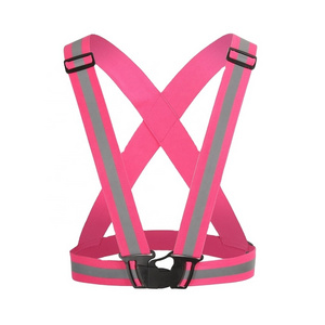 Best sale High visibility pink safety straps Reflective work safety vest