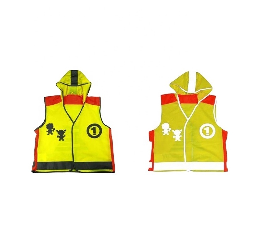 High Visibility kids bicycle reflective safety vest High Vis Jackets with 2 Fluorescent Bands Standard Size High Visibility Vest