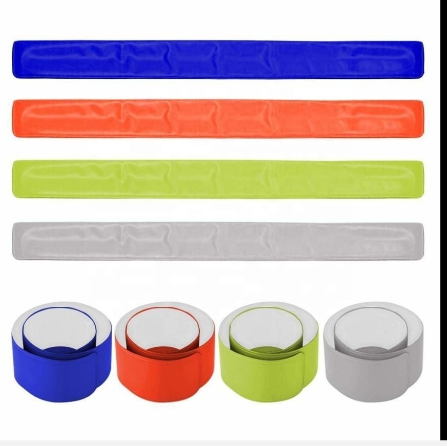 Printed Logo Slap Wrap  Custom Cheap  Promo Gift  Reflective Reflective Slap Bracelets Reflective Running Gear Reflective