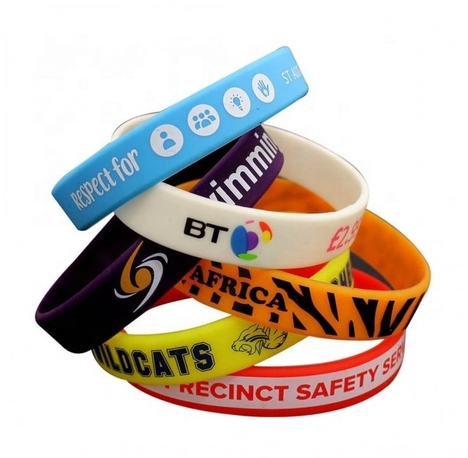 Debossed Ink Filled Personalised/Custom Silicone wristband :Your design