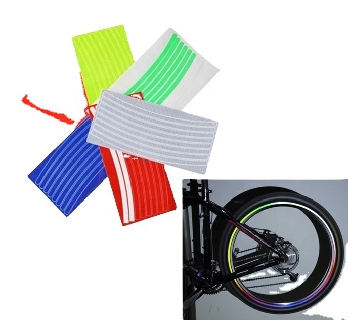 Fluorescent Bike Bicycle Wheel Rim Stickers PVC Reflective Decal Sticker