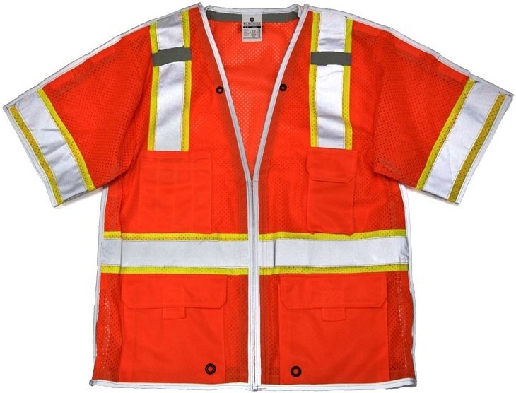 ANSI Class III - Brilliant Series Breakaway Safety Vest Hi-Vis Neon Yellow Safety Waistcoat Reflective Vest Fluorescent Safety V