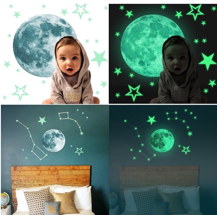 Bedroom Sticker Wall Art Star Moon Decor DIY Stickers