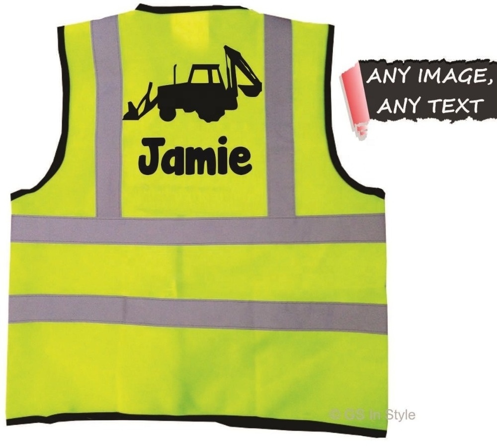 Personalised Baby Toddler Yellow High Visibility Safety Vest Kids Waistcoat