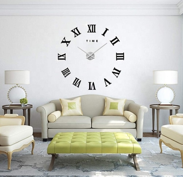 New Modern Removable 3D DIY Wall Clock Sticker Art Decal Home Decor Mirror Style