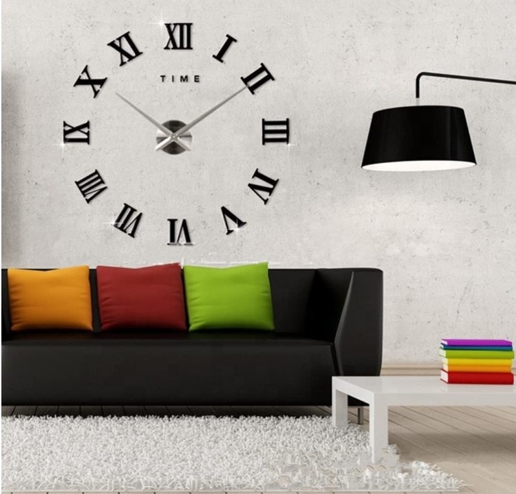 New Modern Removable 3D DIY Wall Clock Sticker Art Decal Home Decor Mirror Style