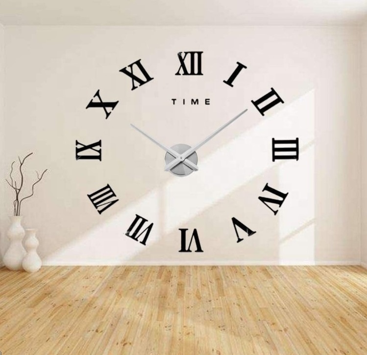 New Modern Removable 3D DIY Wall Clock Sticker Art Decal Home Decor Mirror Style