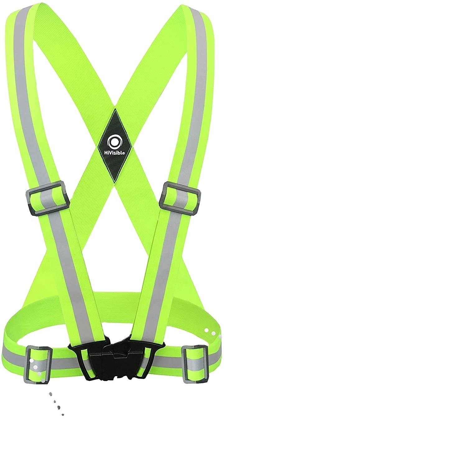 Green Adjustable Safety Security High Visibility Reflective Vest Night Running