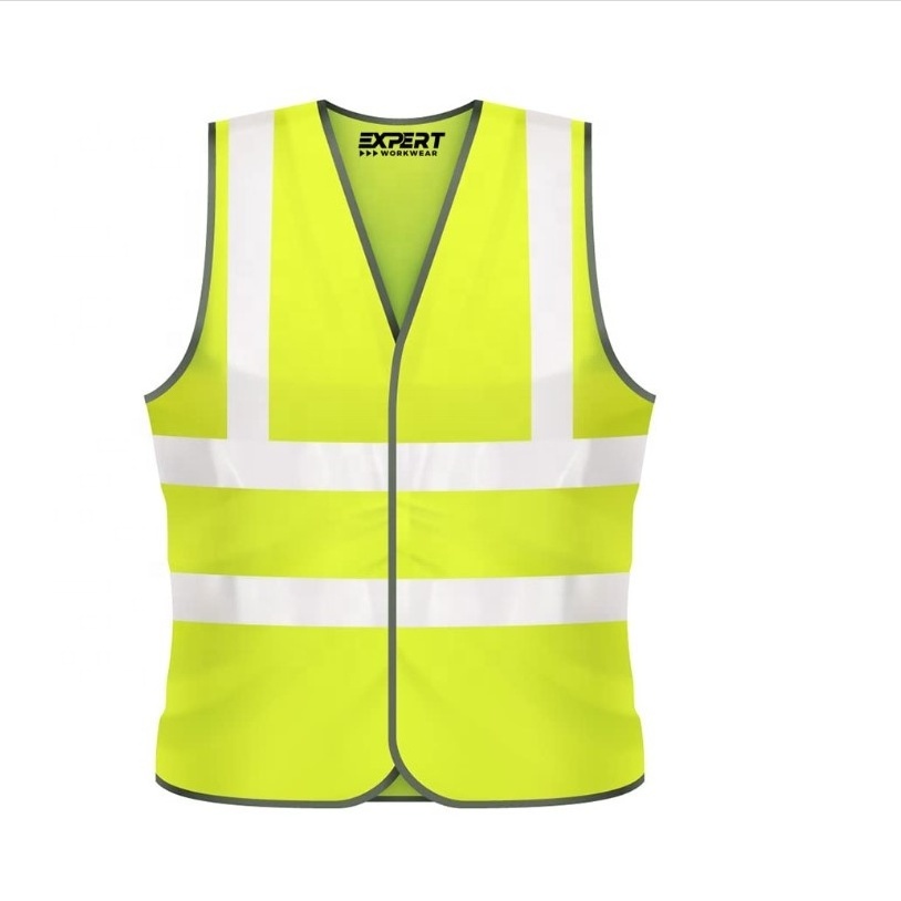 Customized Bicycle Tricot Security Gilet Hi-Vis Neon Yellow Safety Waistcoat Reflective Vest Fluorescent Safety Vests