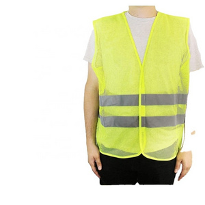 Reflective Safety Vest Yellow with Strips Work Construction Traffic & Warehouse