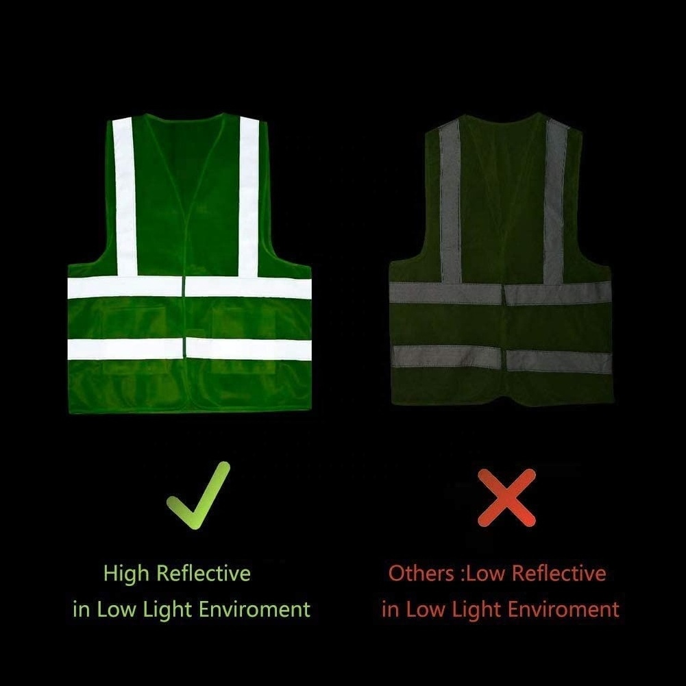 Hi Viz  Safetyt Vest with Reflective Tapes Hi Vis Vest Yellow Orange High Viz Visibility Waistcoat Safety Work Reflective