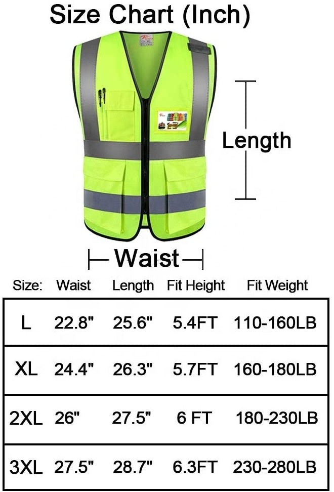 OEM custom multi pocket work vest mesh for men Hi-Vis Neon Yellow Safety Waistcoat Reflective Vest Fluorescent Safety Vests