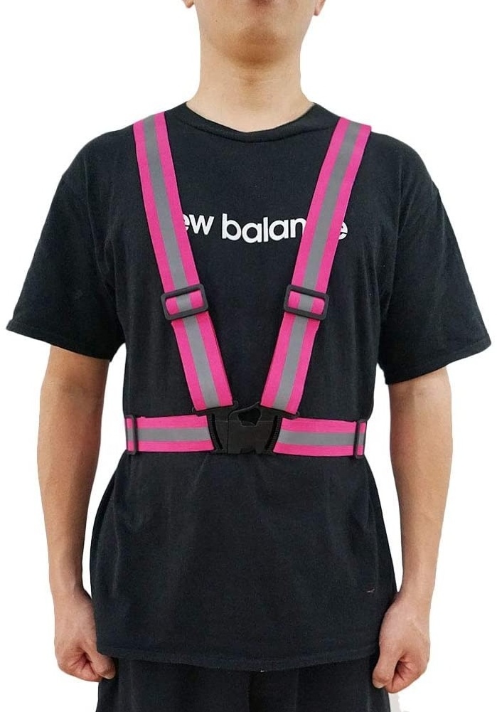 Pink color Hi Visible Reflective Vest - Reflective Running Gear for Men and Women for Night Running, Biking, Walking.