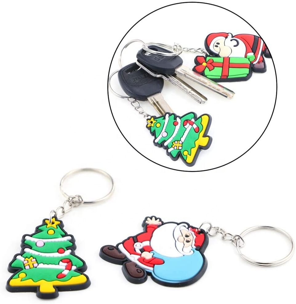 Custom souvenir key cover embossed 2d/3d soft pvc silicone rubber keychain car key cover