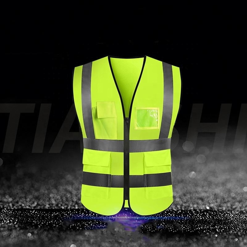 High Visibility kids bicycle reflective safety vest High Vis Jackets with 2 Fluorescent Bands Standard Size High Visibility Vest