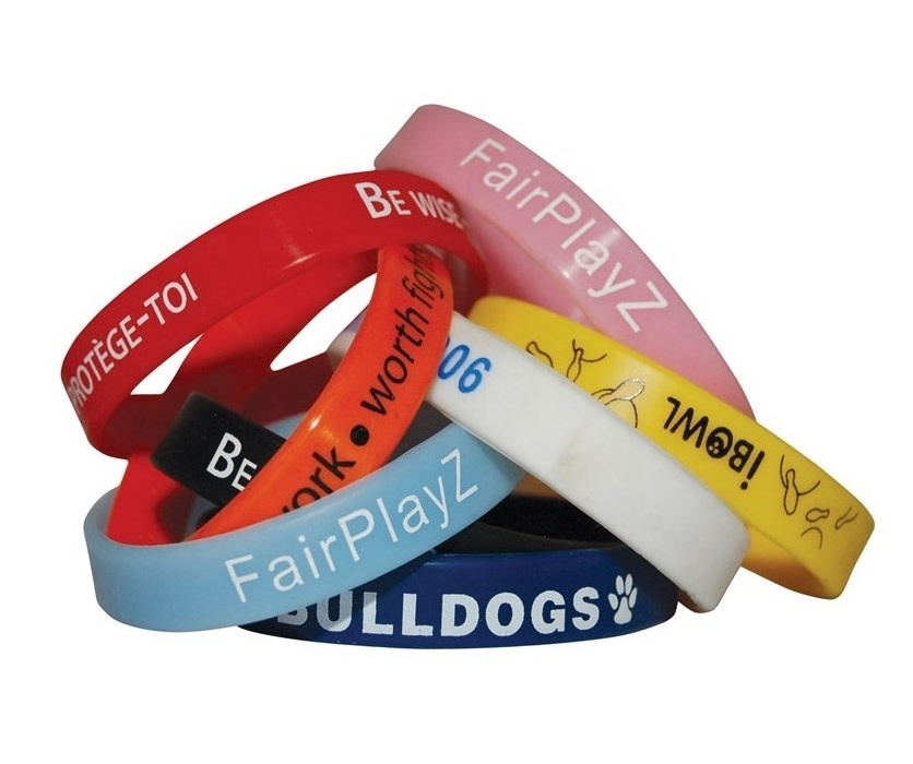 Debossed Ink Filled Personalised/Custom Silicone wristband :Your design