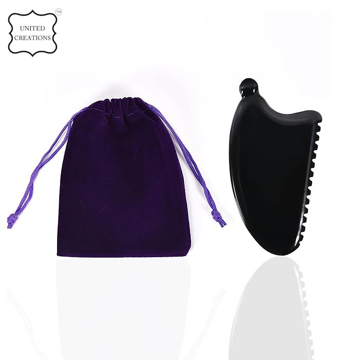 Black Gua Sha With Face Sculpting Tool Black Guasha Comb Edge For Face And Body Massage Guasha