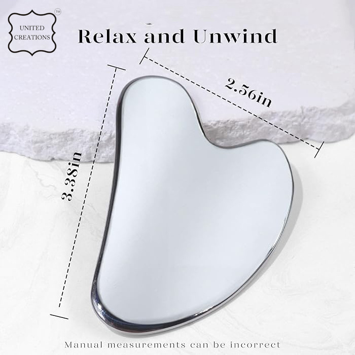 Medical Stainless Steel Gua Sha Facial Massage Tool Gua Sha Metal Roller for Tighten Skin Care Stainless Steel Guasha