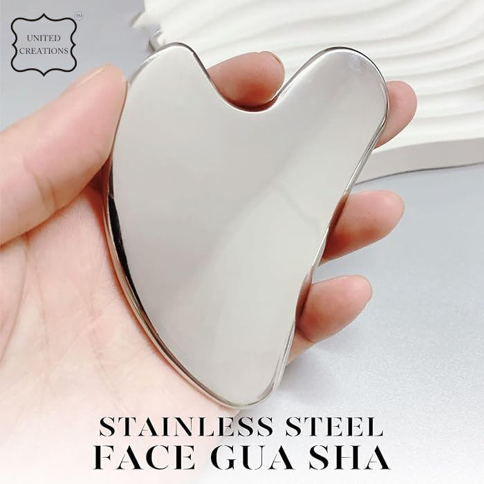 Medical Stainless Steel Gua Sha Facial Massage Tool Gua Sha Metal Roller for Tighten Skin Care Stainless Steel Guasha