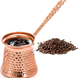 Turkish Copper Coffee 2023 Best quality Pot 12Oz Greek Arabic Coffee Maker Hammered Milk Warmer