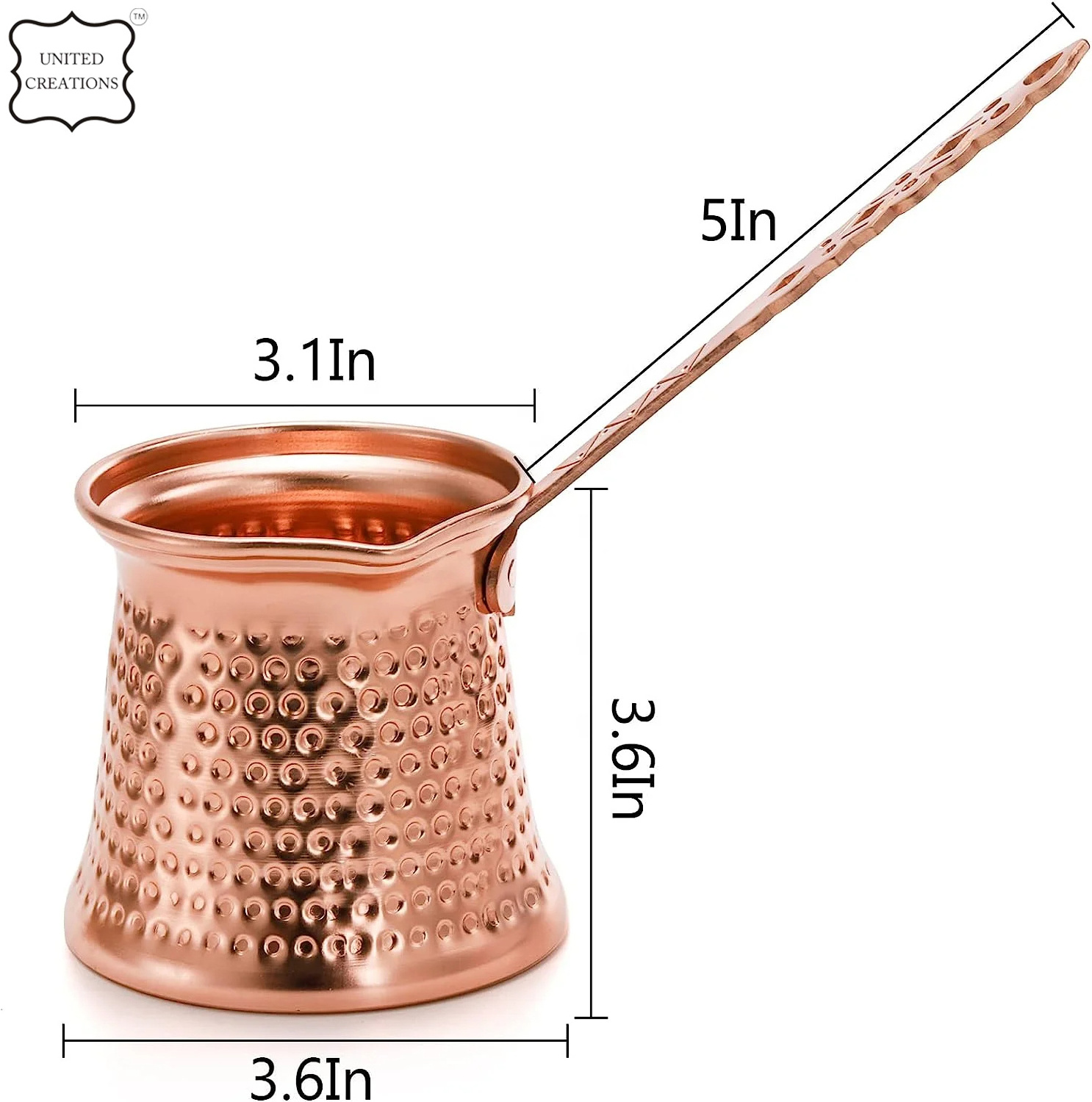 Turkish Copper Coffee 2023 Best quality Pot 12Oz Greek Arabic Coffee Maker Hammered Milk Warmer