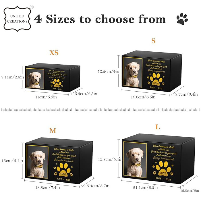 Funeral Memorial Gifts Wholesale Pet Urns Custom Wooden Urn for Dogs Cat Paw Ashes Pet Urn Dog Wood