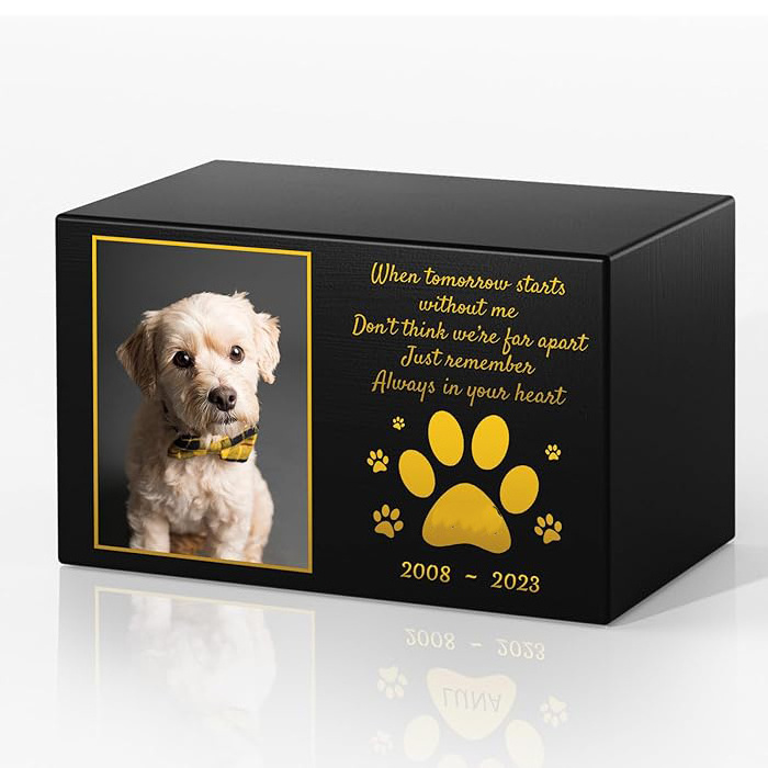 Funeral Memorial Gifts Wholesale Pet Urns Custom Wooden Urn for Dogs Cat Paw Ashes Pet Urn Dog Wood