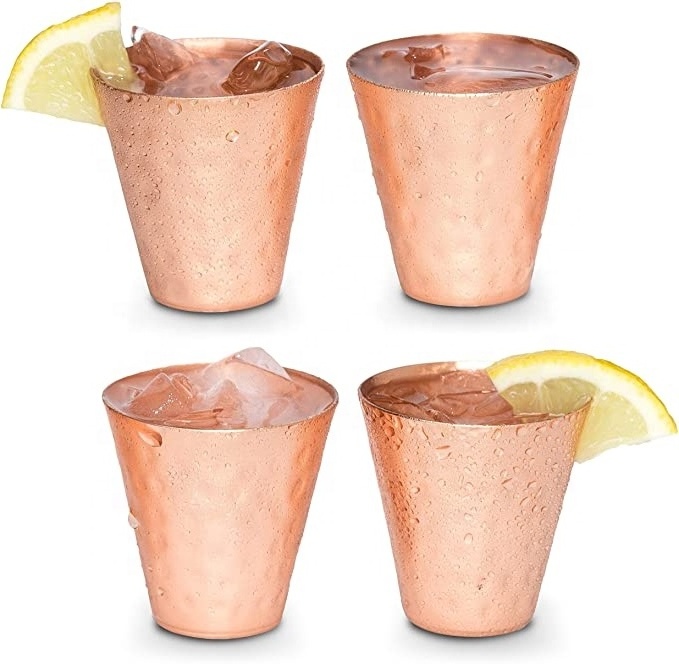 Wayfair highest selling Copper shot glasses 2oz hammered reusable solid copper shot cups for ice cold vodka tequila whisky