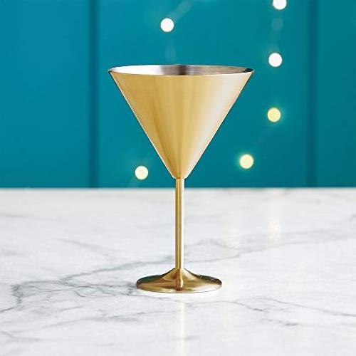 Hot Selling new design Gold Large Capacity 304 18 8  stainless steel martini glass Cocktail Glasses 240 ml for party and events