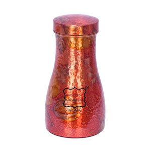 New arrive Hot Sale bedside water carafe copper carafe with lid 1000 ml outdoor sport copper water bottle