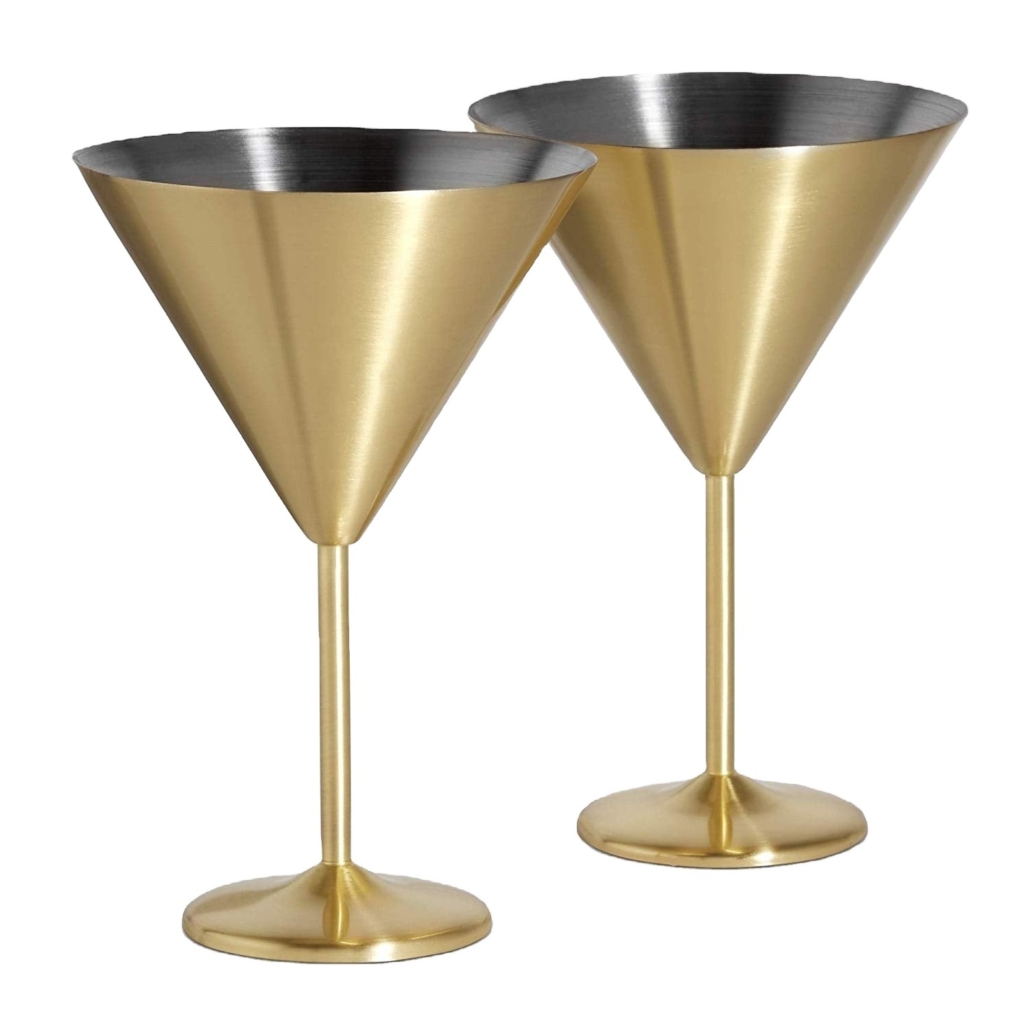 Hot Selling new design Gold Large Capacity 304 18 8  stainless steel martini glass Cocktail Glasses 240 ml for party and events