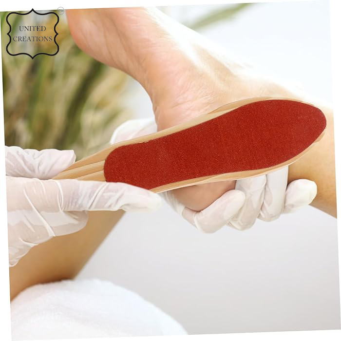 Wholesale Foot Scrubber File Double side Natural Wooden Large Two Sides Sand Paper Foot Care Pedicure Rasp File Callus Remover