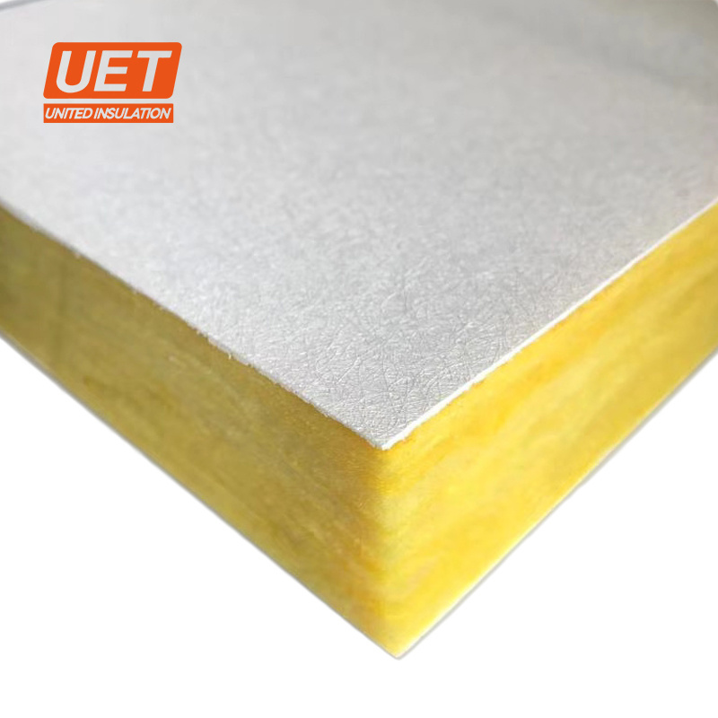 square edges rigid panel facing color painted ASTM E84 fireproof acoustic glass wool ceiling tiles with certifications