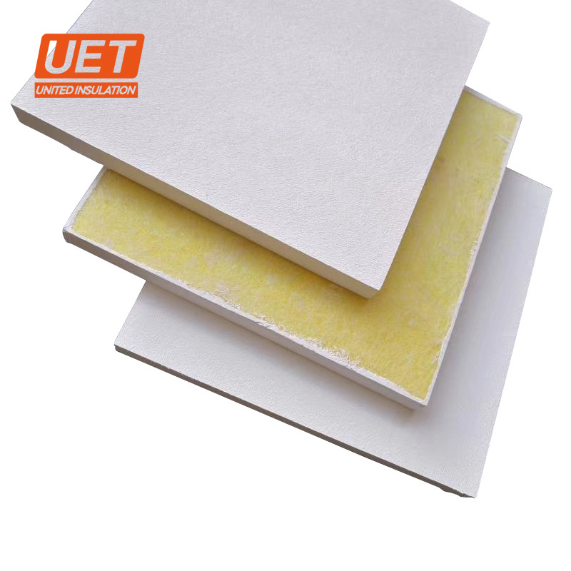 square edges rigid panel facing color painted ASTM E84 fireproof acoustic glass wool ceiling tiles with certifications