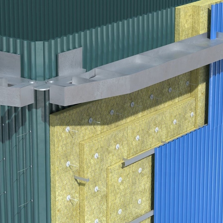 high temperature low heat conductivity color steel walls and roofs insulated mineral rock wool sandwich panel