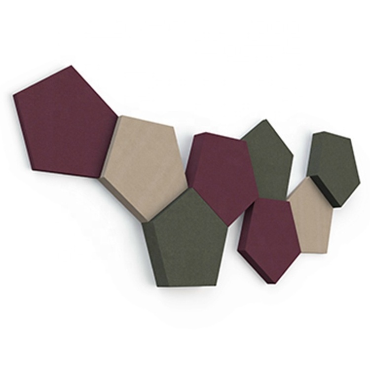 Modern design 3D hexagon acoustic wall decoration pet hexagon polyester acoustic panel Eco-friendly acoustic soundproof panels