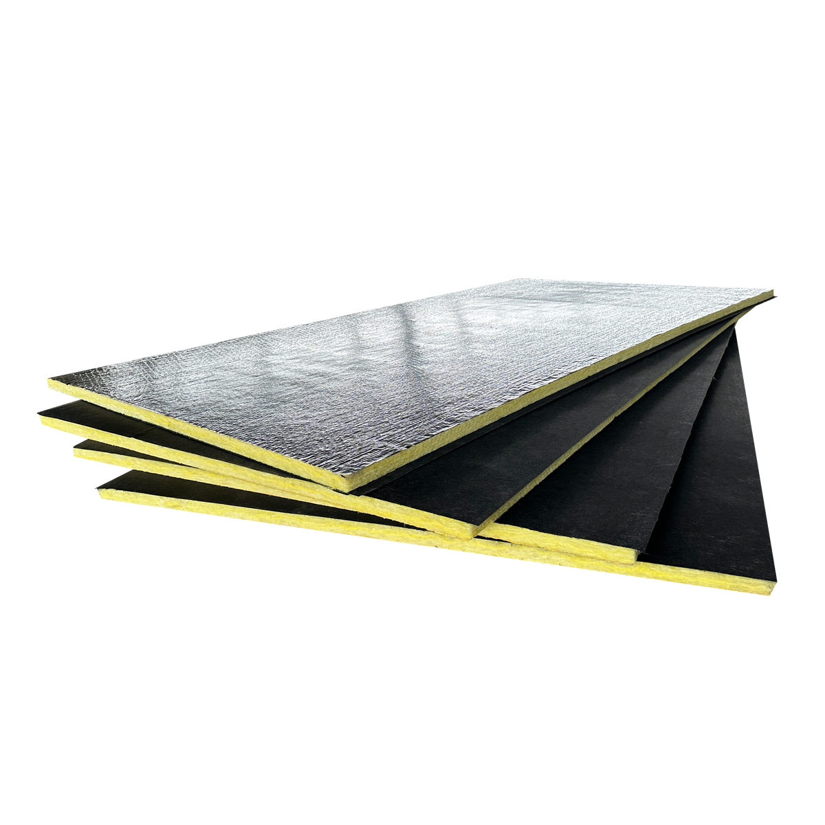 Fireproof one  side with black fiber glass tissue HVAC system air conditioning duct glass wool board insulation