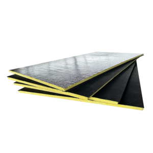 Fireproof one  side with black fiber glass tissue HVAC system air conditioning duct glass wool board insulation