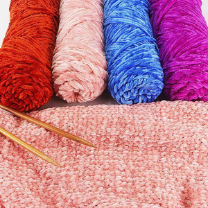 melange textile polyester fancy chunky yarn crochet chenille dyed yarn for tufting and carpet