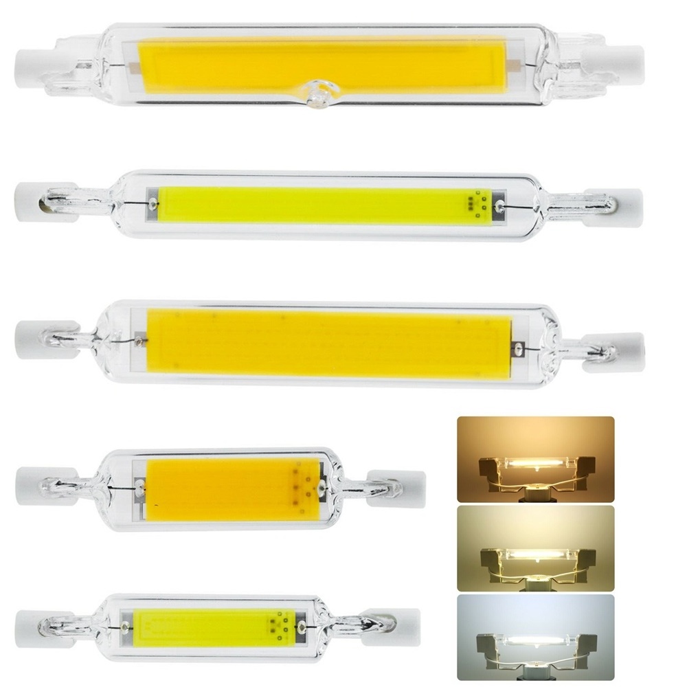 R7S LED 118mm 78mm COB Light Bulb Glass Tube Halogen Lamp Replacement COB Glass High Efficiency Double Ended R7S cob led light