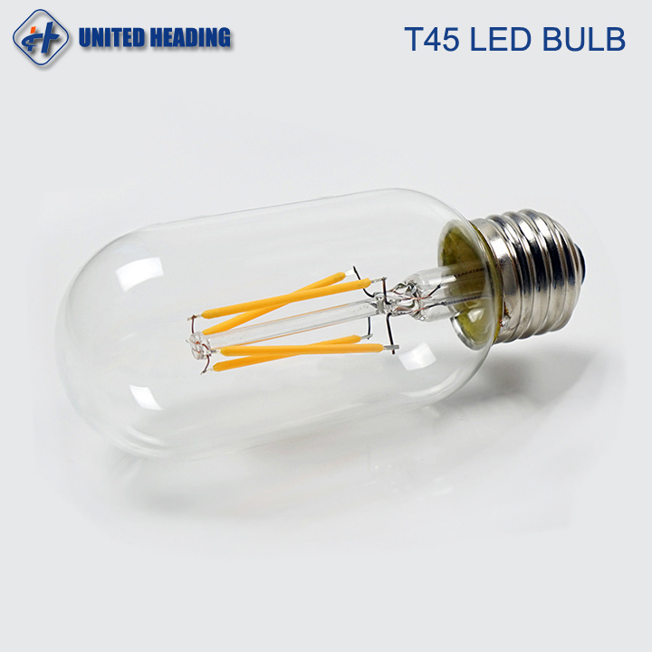 2200K Clear E26 E27 T45 4W vintage edison bulb lamps Dimmable led filament bulb