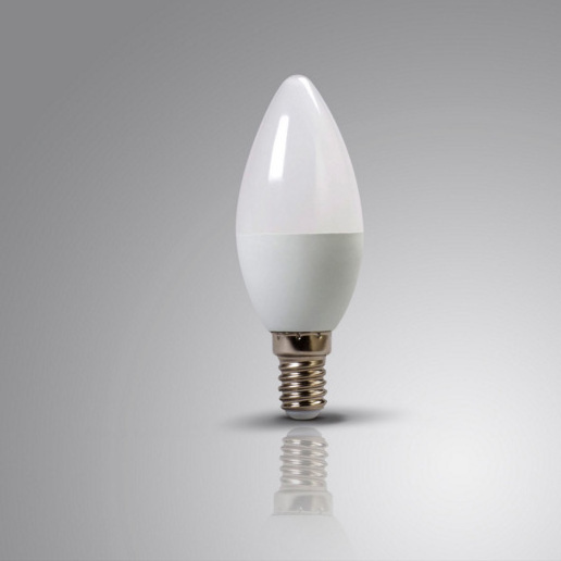 CE ROHS approved Best Brightness 3W 4W 5W 6W  Aluminum housing Plastic E14 c37 led candle light bulb